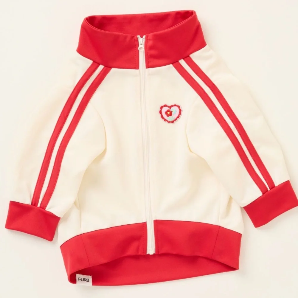 Anthropologie/FURB Ace of Hearts Pet Track Jacket in XS & small/2 available-NWT